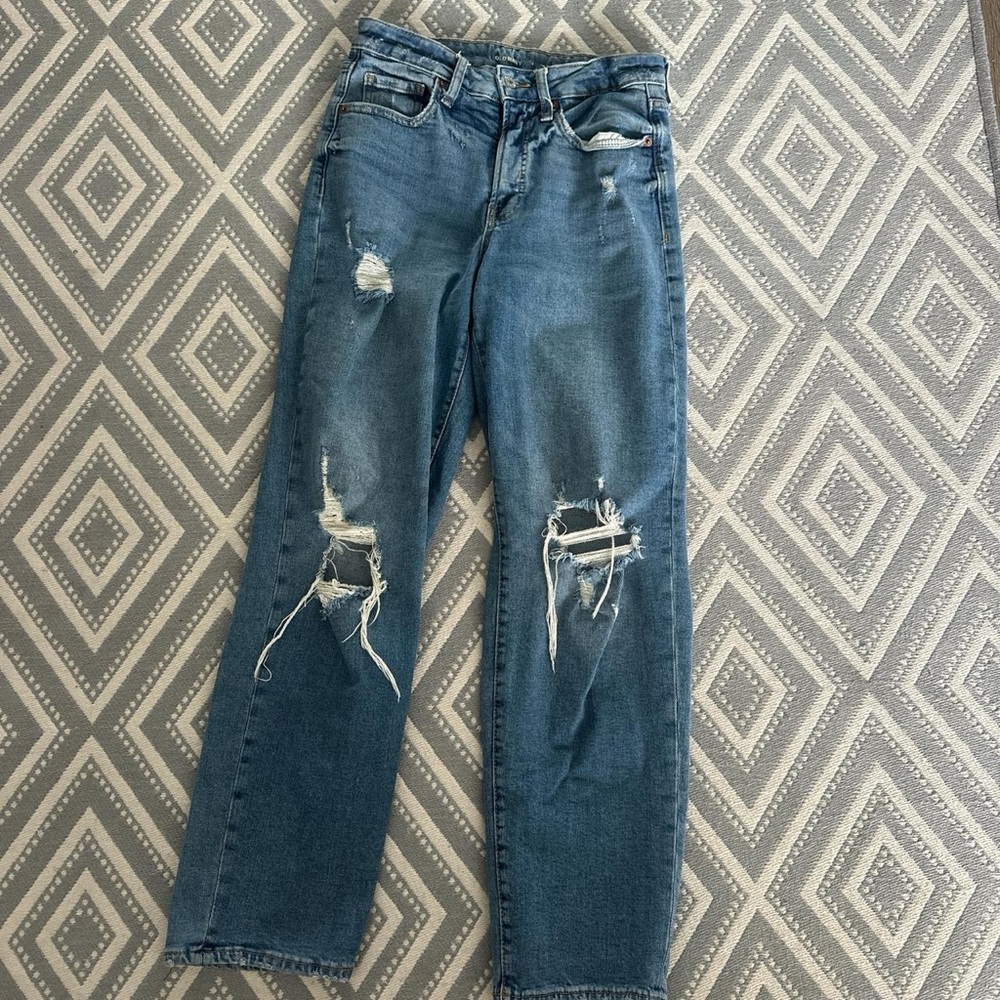 Distressed Blue Jeans